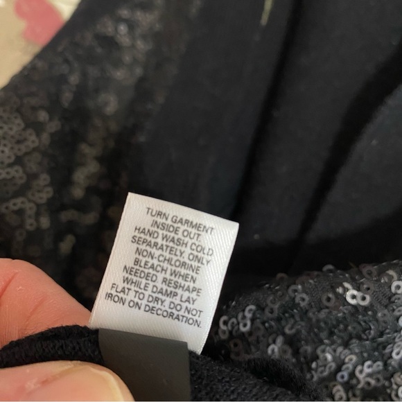 Express Design Studio Sequin Black Sweater Vest - Picture 3 of 8